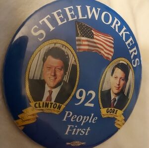 Clinton and Gore Political Pin